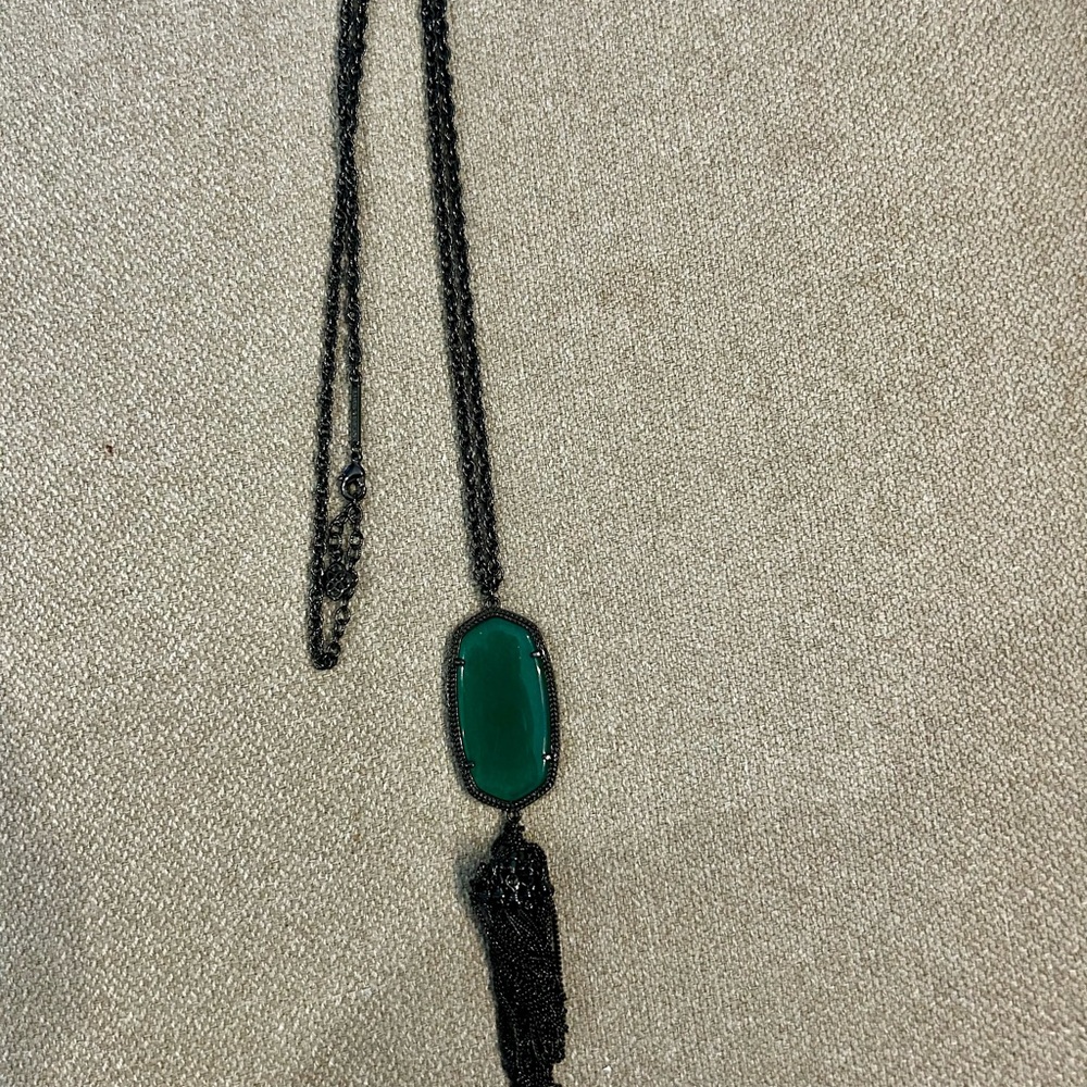 Kendra Scott Rayne Necklace Green and Black Necklace